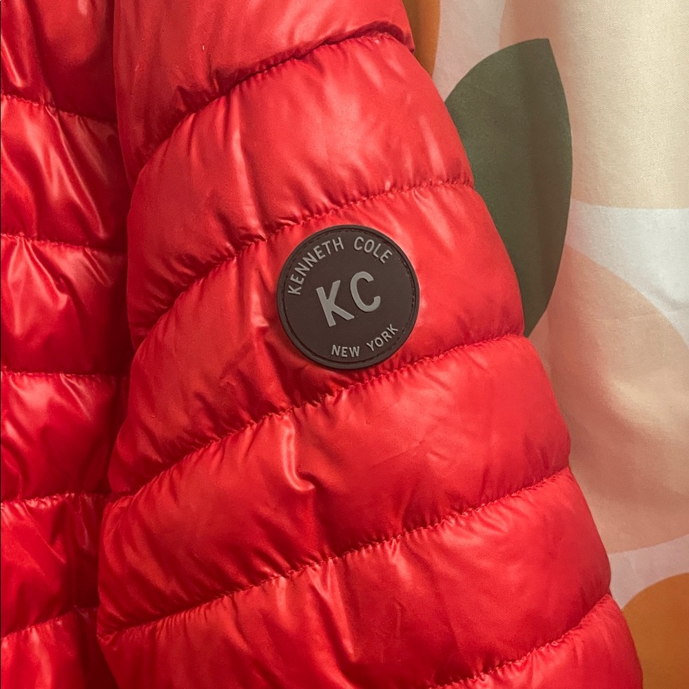 Kenneth Cole Red Puffer Jacket - Picture 3 of 5